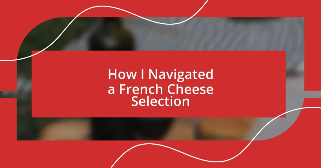 How I Navigated a French Cheese Selection