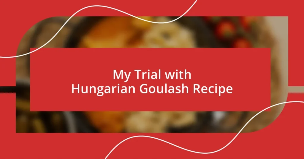 My Trial with Hungarian Goulash Recipe